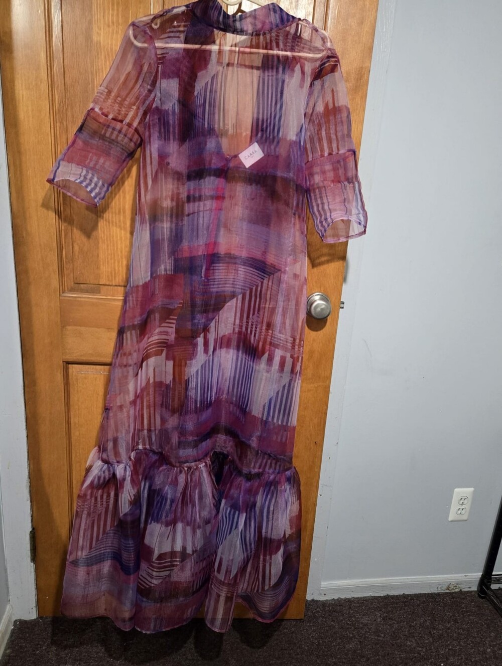 Few Moda Sheer Purple Maxi Dress - Picture 3 of 6